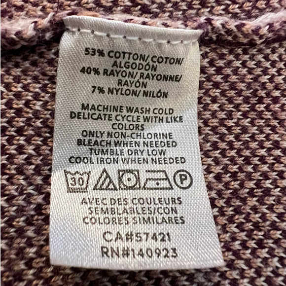 Ann Taylor Factory Pullover Sweater Size XL Purple and Ivory Houndstooth Print - Picture 4 of 5